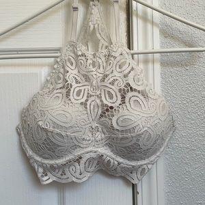 victoria secret white lace bralette